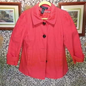 Dialogue melon pink swing jacket heavy large button up loose fit large pockets